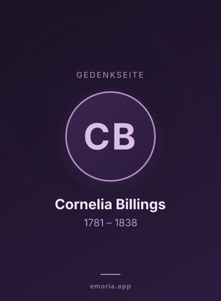 Gedenkportrait von Cornelia Billings