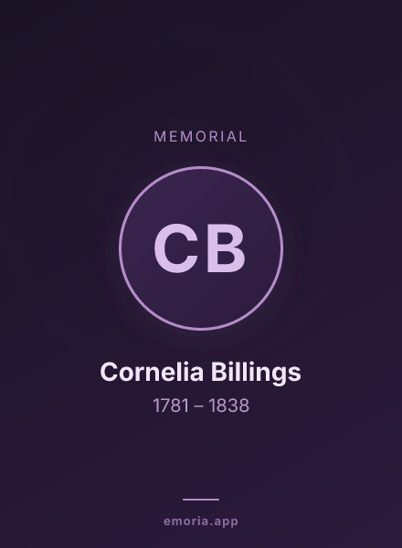 Memorial portrait of Cornelia Billings