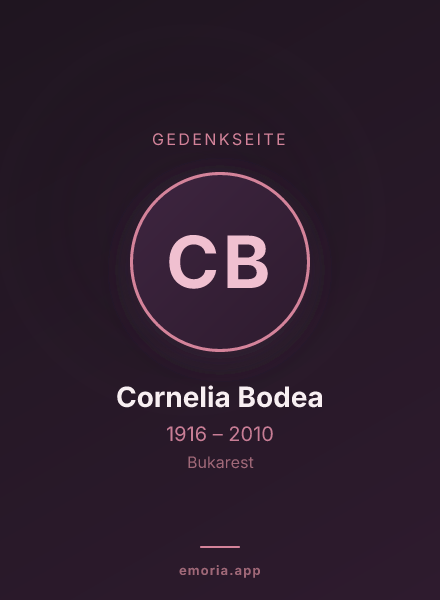 Gedenkportrait von Cornelia Bodea