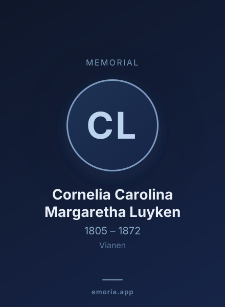 Memorial portrait of Cornelia Carolina Margaretha Luyken