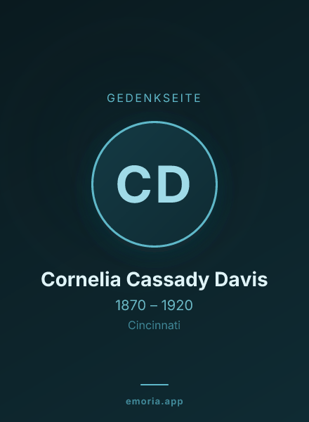 Gedenkportrait von Cornelia Cassady Davis