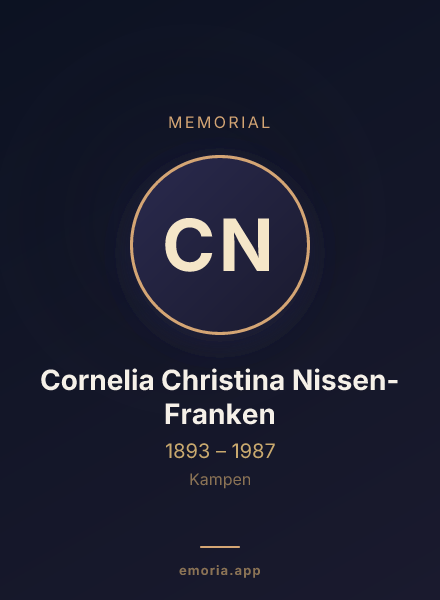 Memorial portrait of Cornelia Christina Nissen-Franken