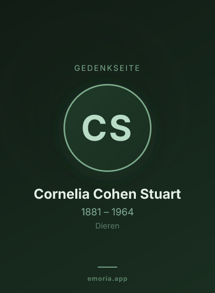 Gedenkportrait von Cornelia Cohen Stuart