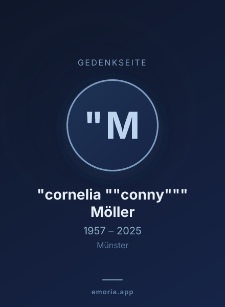 Gedenkportrait von "cornelia ""conny""" Möller