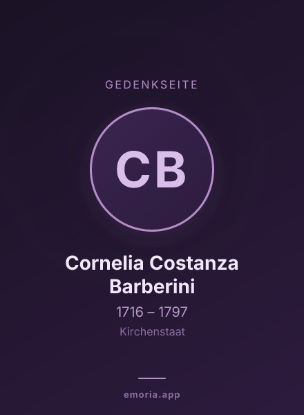 Gedenkportrait von Cornelia Costanza Barberini