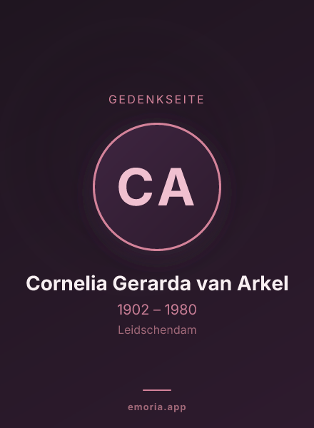 Gedenkportrait von Cornelia Gerarda van Arkel