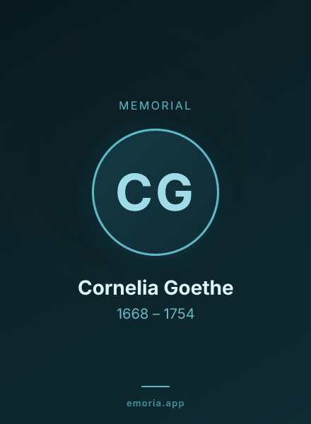 Memorial portrait of Cornelia Goethe