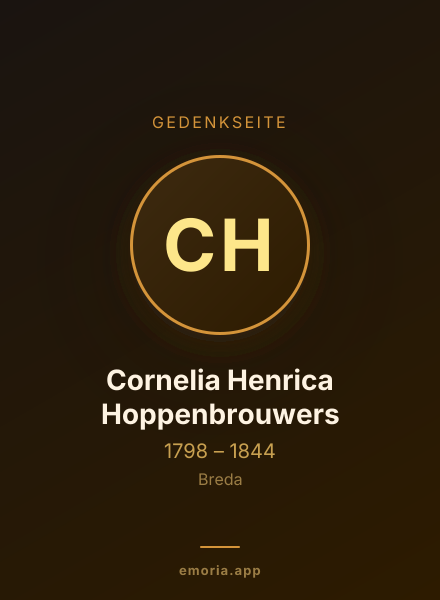 Gedenkportrait von Cornelia Henrica Hoppenbrouwers