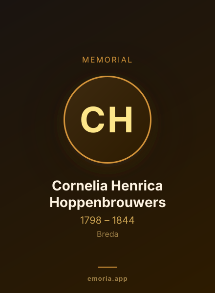 Memorial portrait of Cornelia Henrica Hoppenbrouwers