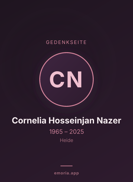 Gedenkportrait von Cornelia Hosseinjan Nazer