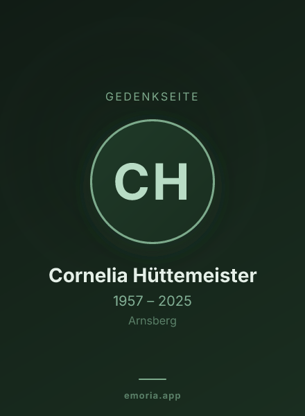 Gedenkportrait von Cornelia Hüttemeister