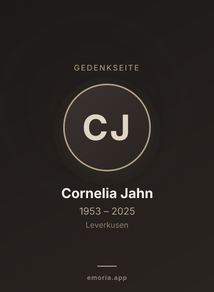 Gedenkportrait von Cornelia Jahn