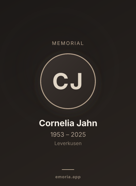 Memorial portrait of Cornelia Jahn