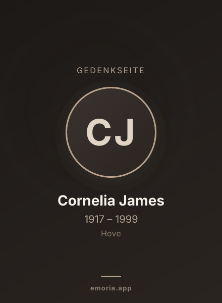 Gedenkportrait von Cornelia James