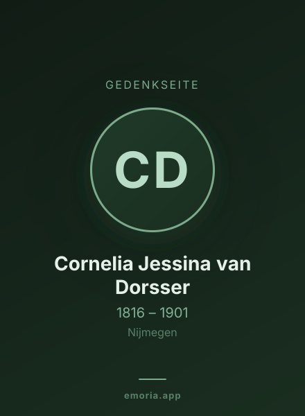 Gedenkportrait von Cornelia Jessina van Dorsser