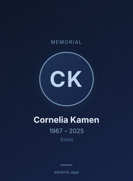 Memorial portrait of Cornelia Kamen