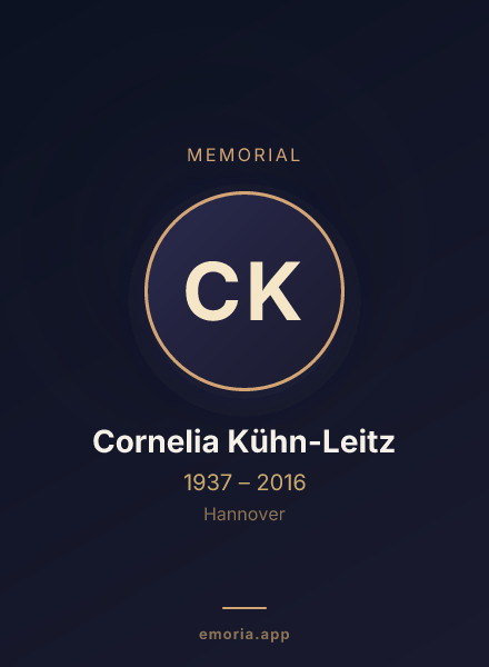 Memorial portrait of Cornelia Kühn-Leitz