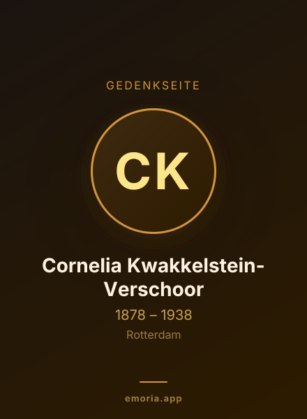 Gedenkportrait von Cornelia Kwakkelstein-Verschoor