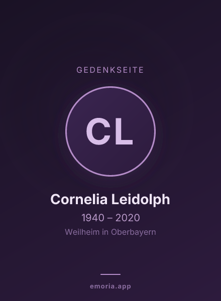 Gedenkportrait von Cornelia Leidolph