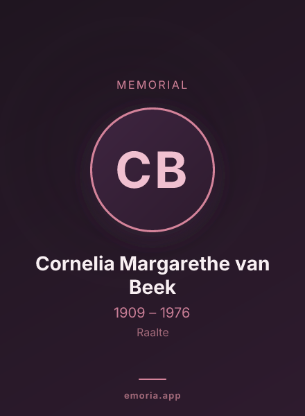 Memorial portrait of Cornelia Margarethe van Beek