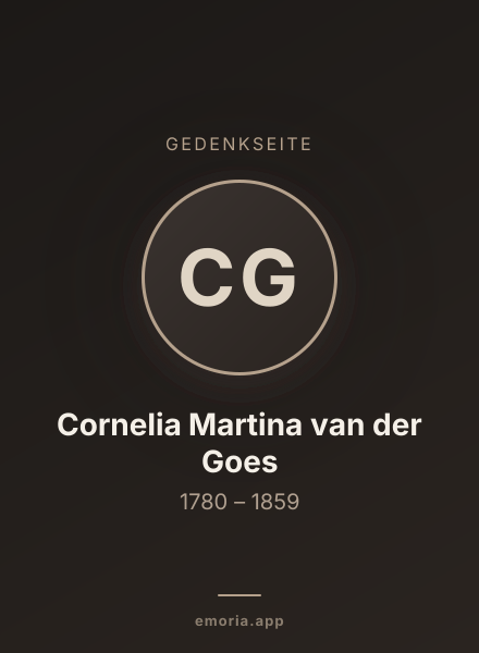 Gedenkportrait von Cornelia Martina van der Goes