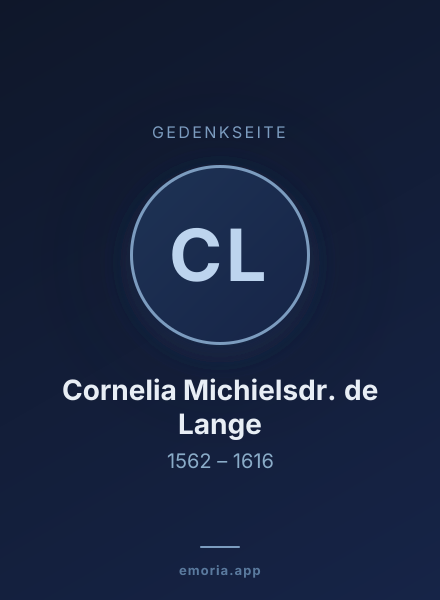 Gedenkportrait von Cornelia Michielsdr. de Lange