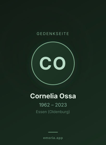 Gedenkportrait von Cornelia Ossa