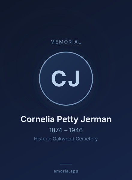Memorial portrait of Cornelia Petty Jerman
