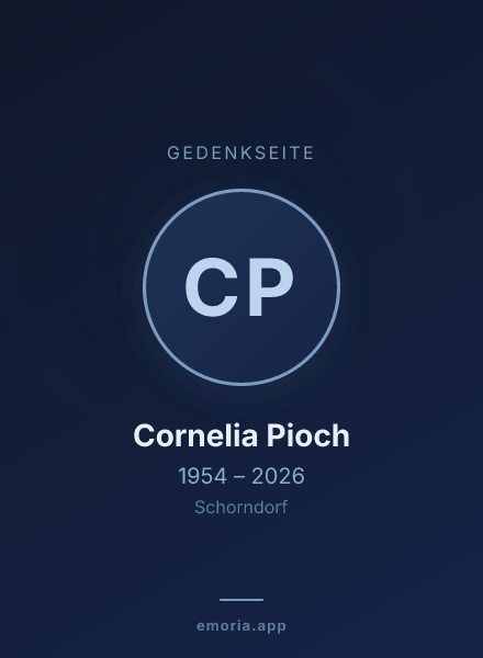 Gedenkportrait von Cornelia Pioch