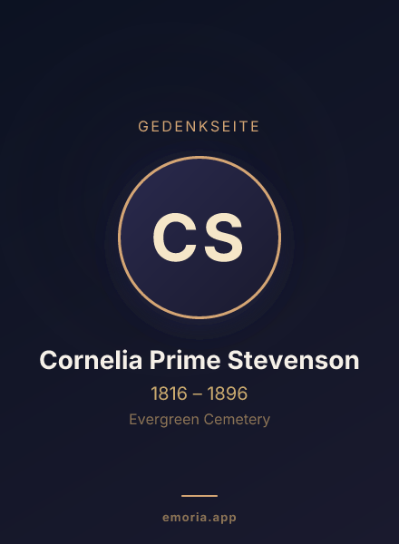 Gedenkportrait von Cornelia Prime Stevenson