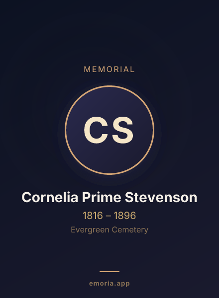 Memorial portrait of Cornelia Prime Stevenson