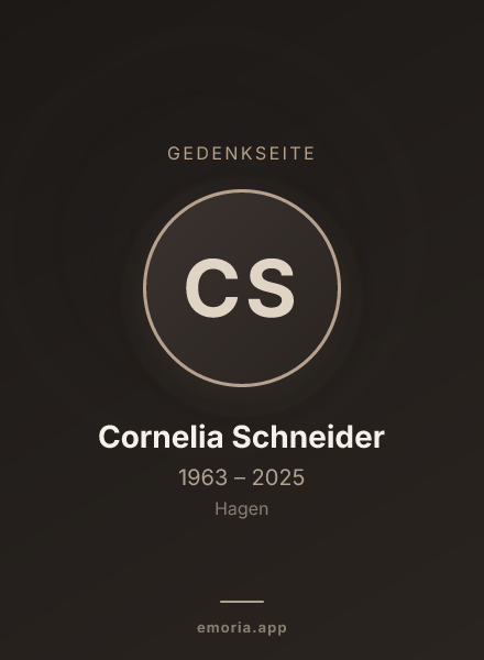 Gedenkportrait von Cornelia Schneider