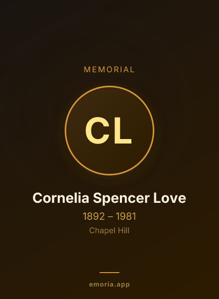 Memorial portrait of Cornelia Spencer Love
