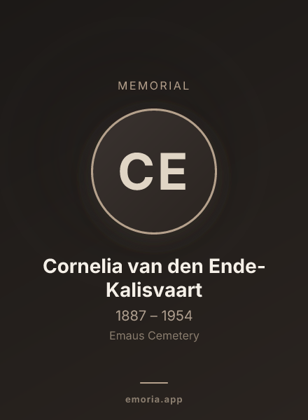 Memorial portrait of Cornelia van den Ende-Kalisvaart