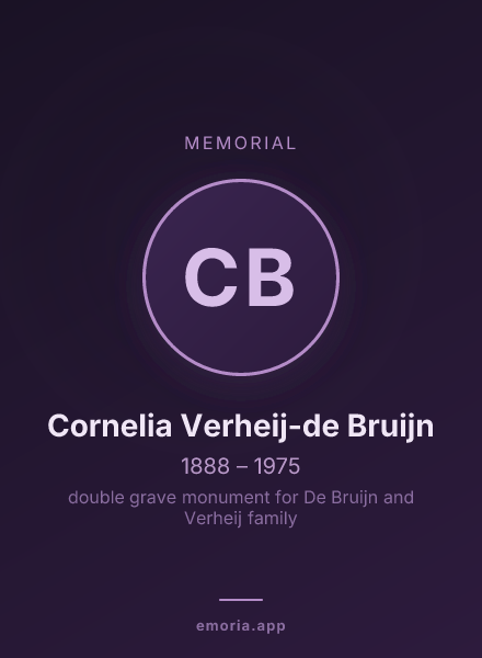 Memorial portrait of Cornelia Verheij-de Bruijn