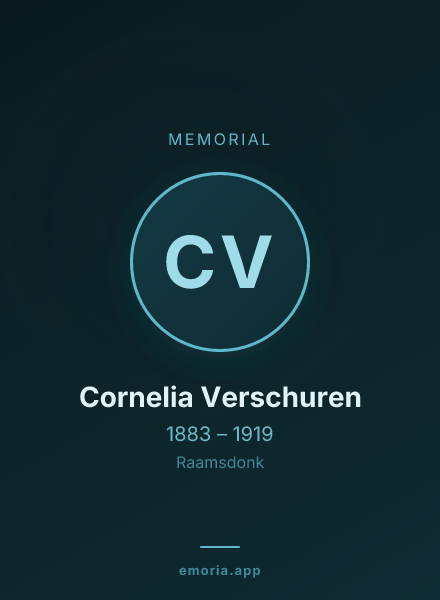 Memorial portrait of Cornelia Verschuren