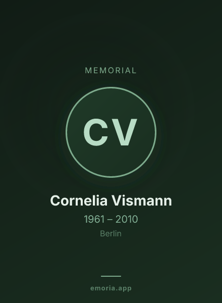 Memorial portrait of Cornelia Vismann