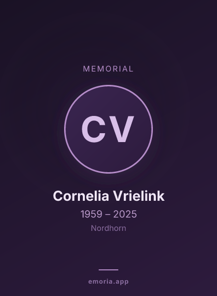 Memorial portrait of Cornelia Vrielink