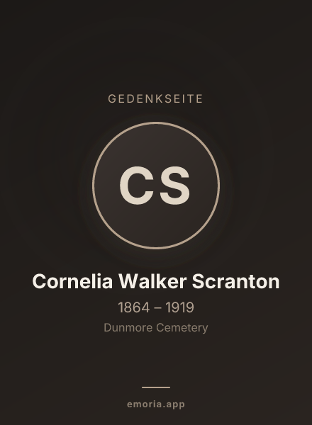 Gedenkportrait von Cornelia Walker Scranton