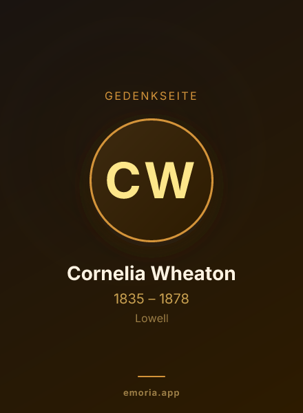 Gedenkportrait von Cornelia Wheaton