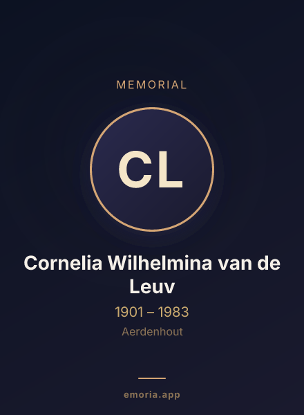 Memorial portrait of Cornelia Wilhelmina van de Leuv