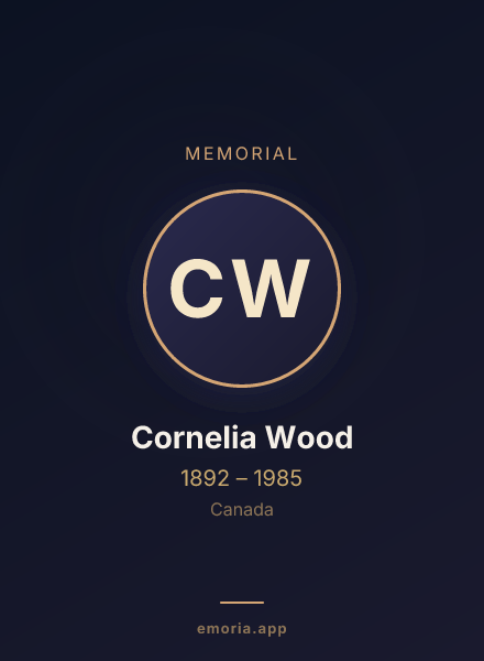 Memorial portrait of Cornelia Wood