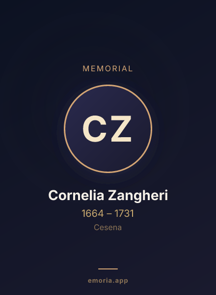 Memorial portrait of Cornelia Zangheri
