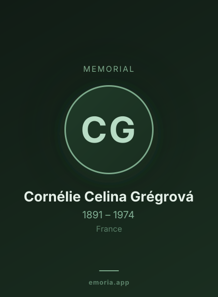 Memorial portrait of Cornélie Celina Grégrová