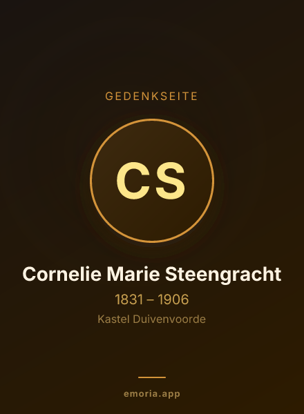 Gedenkportrait von Cornelie Marie Steengracht
