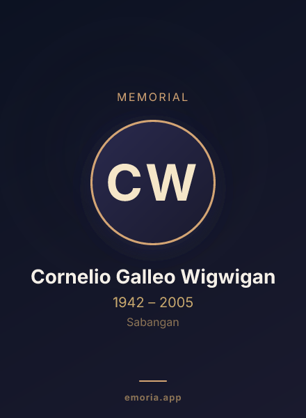 Memorial portrait of Cornelio Galleo Wigwigan
