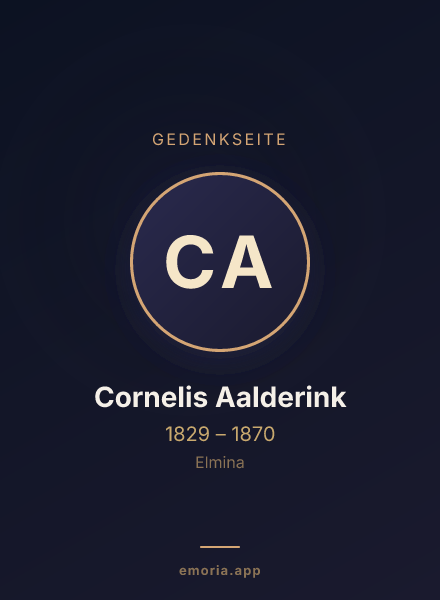 Gedenkportrait von Cornelis Aalderink