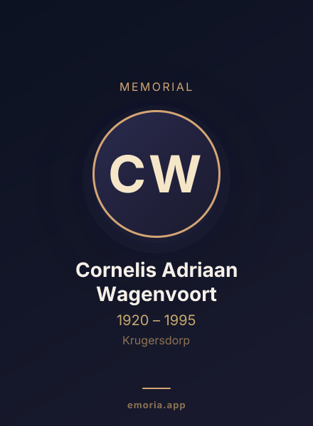 Memorial portrait of Cornelis Adriaan Wagenvoort