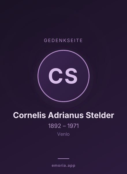 Gedenkportrait von Cornelis Adrianus Stelder