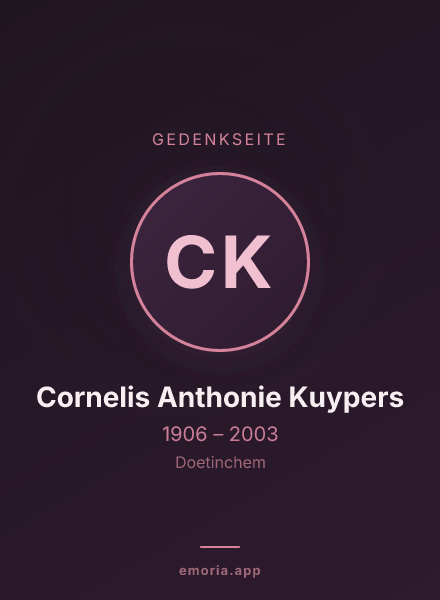 Gedenkportrait von Cornelis Anthonie Kuypers